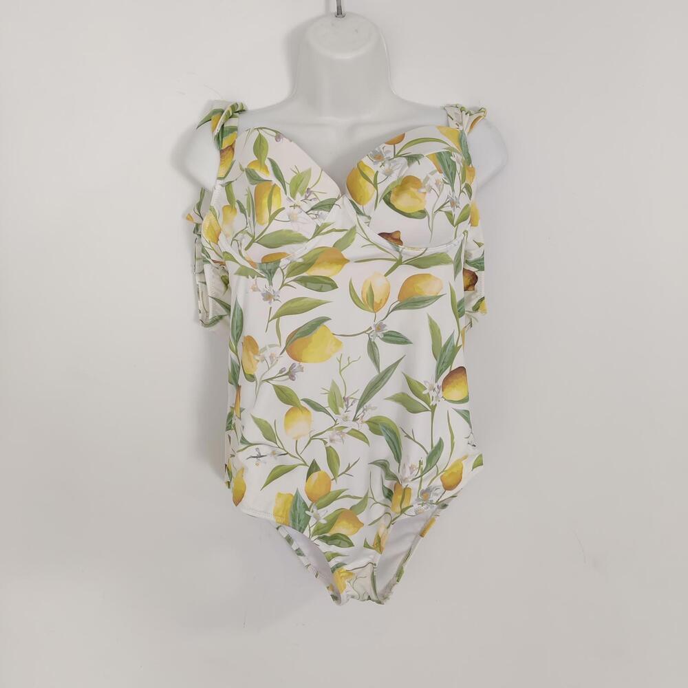 Trendyol Women's Lemon Print Swimming Suit Size US 10 Bathing Suit Beach Summer